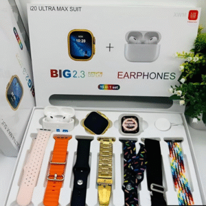 Eco Bazaar i20 Ultra Max Suit – 2.3" Smartwatch & Wireless Earphones 10-in-1 Set